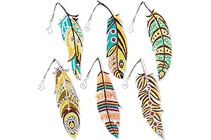 6-Piece Diamond Painting Feather Bookmarks