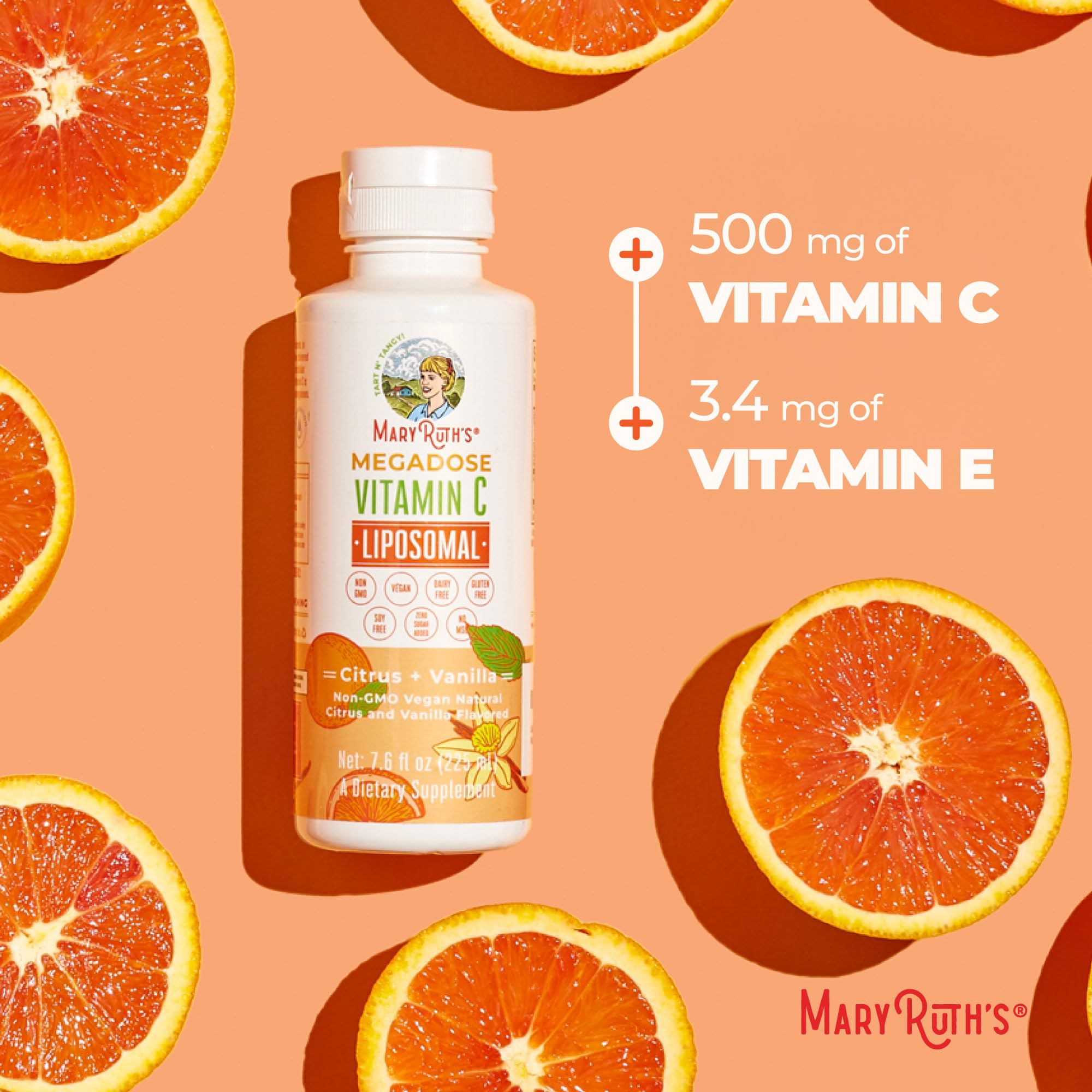 MaryRuth's Megadose Liquid Vitamin C 500mg Liposomal, Vegan, 30 Servings — Amazon image 6