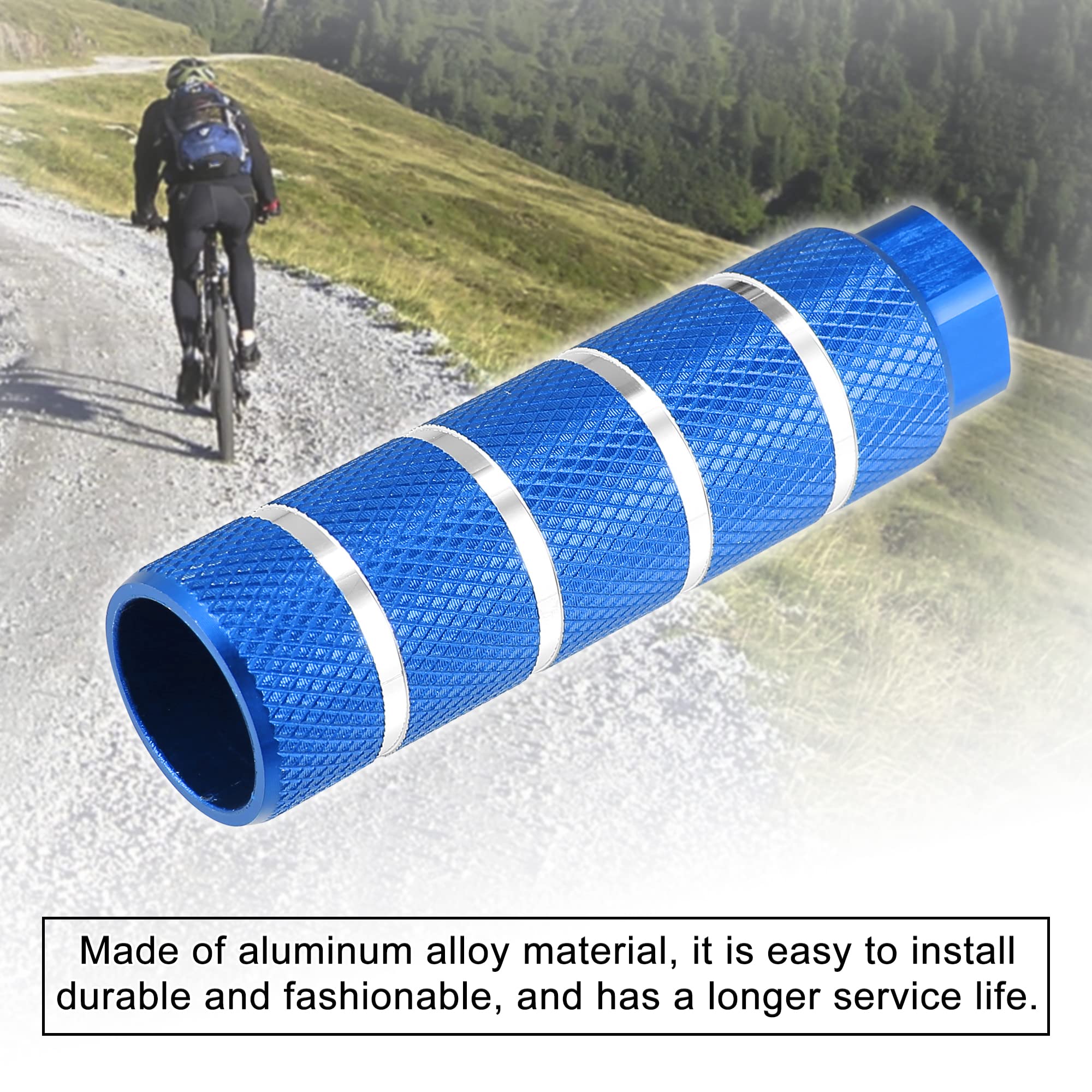 X AUTOHAUX Lot de 4 repose-pieds arrière pour vélo BMX MTB Bleu Compatible avec essieux de 3/8 pouce