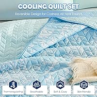 Vista 4 de YIYEA Arc-Chill Q-Max>0.5 - Juego de edredón refrescante con funda de almohada refrescante, cubrecama ligero de verano para personas que duermen