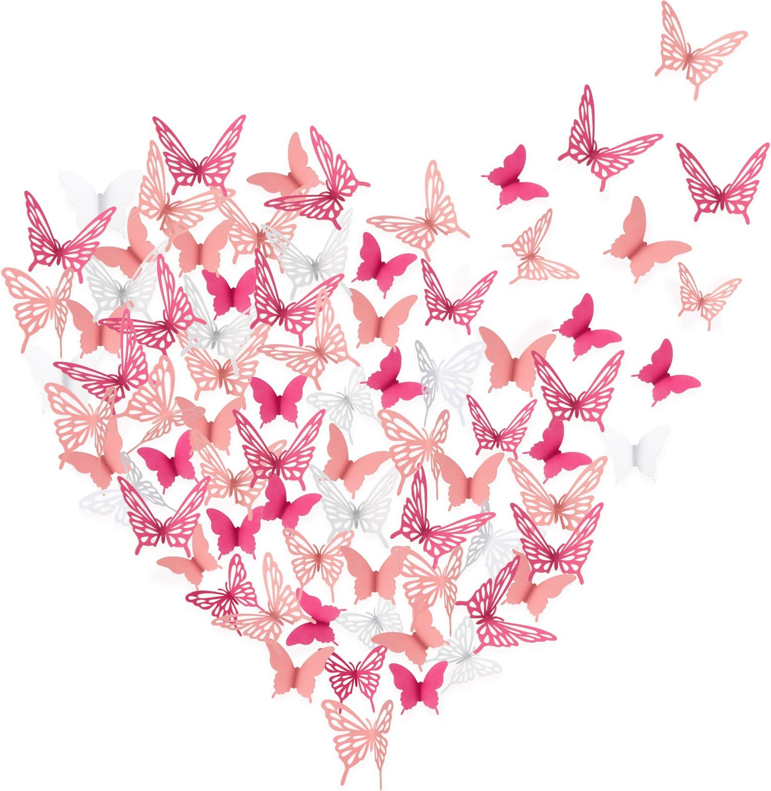 Amaonm 3D Butterfly Wall Decor – 60pcs Removable Metallic Butterfly Stickers For Room & Party Decoration