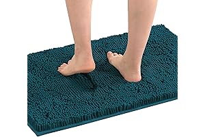 H.VERSAILTEX Teal Bath Mats for Bathroom