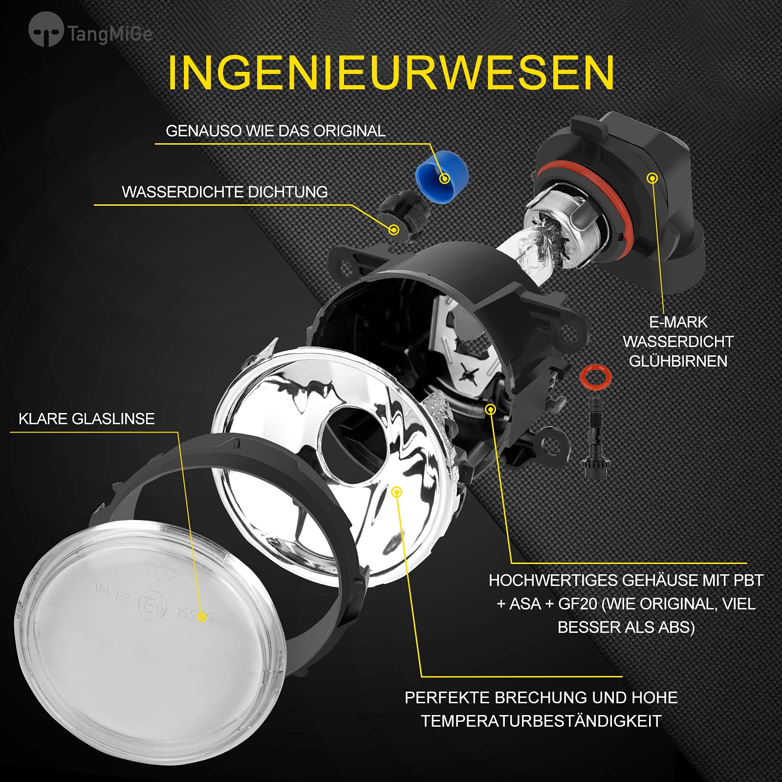 TangMiGe - Feux anti-brouillard compatibles avec CITROEN DACIA Duster FIAT Sedici FORD JAGUAR Note OPEL Agila PEUGEOT RENAULT SUZUKI, 1 Pièce Phares antibrouillard