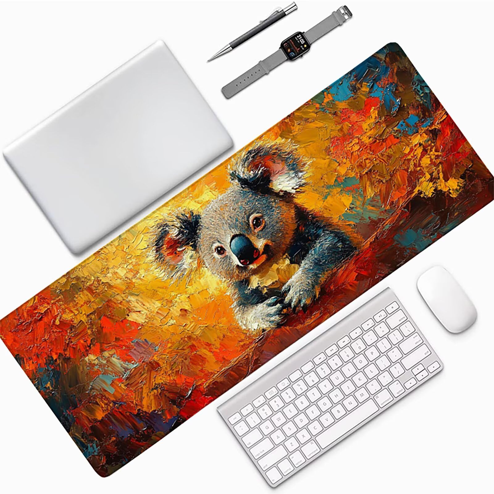Grote XXL Muismat 80x40 Cm Met Sterrenhemel Design - Antislip, Genaaide Randen, Ergonomisch Bureauaccessoire