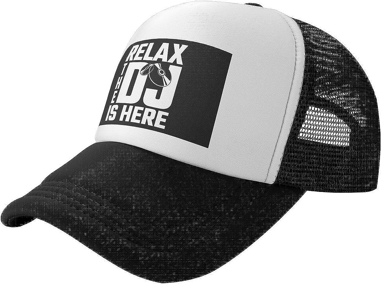 Fifbird Unisex Black Relax The Dj's Here Mesh Back Trucker Cap Baseball Cap