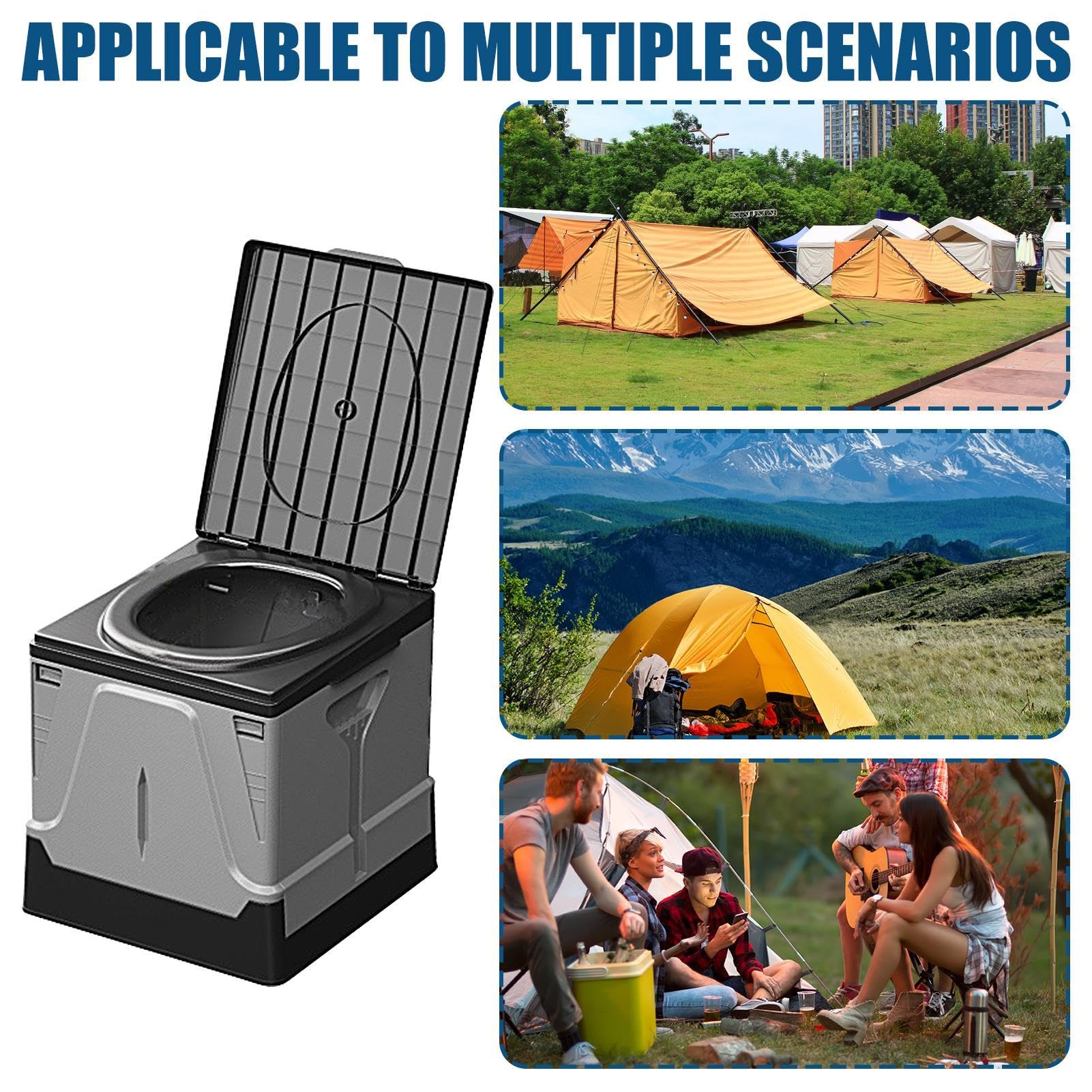 Inodoro Plegable para Viaje Retráctil Telescópico Plegable Transportable | Orinal de Viaje Portátil para Coche Retráctil Telescópico Capacidad De Carga 181 kg, Adultos, Camping, Senderismo,