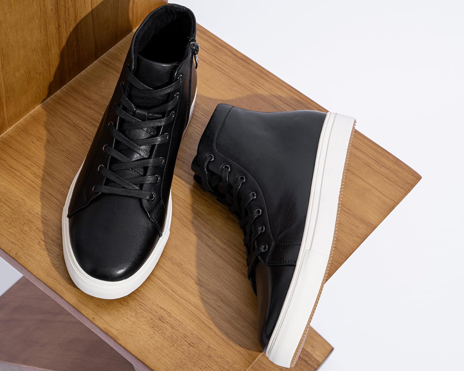 Jousen Men's Casual Shoes High Top Premium Leather Fashion Sneakers Dress Boots for Men - Image 3