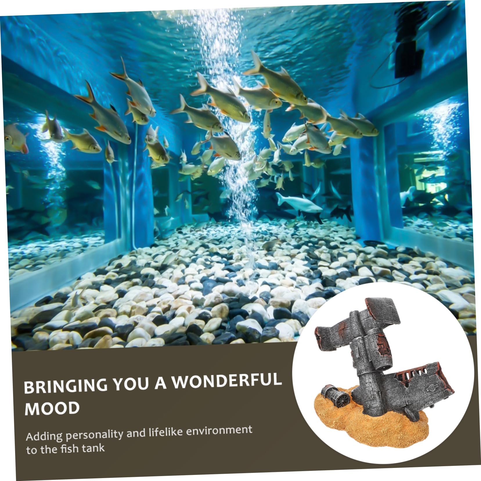 Decoración de Acuario con Adorno Compacto para Peceras Decoración Cueva y Roca Accesorio Natural para Acuarios Pequeños y Medianos para Vibrante y Fácil