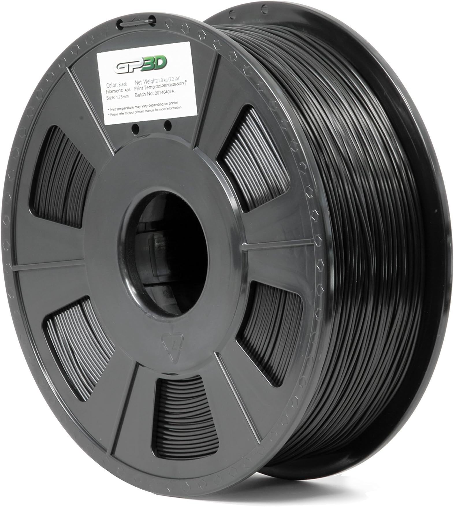 GP3D Black - ABS-1.75MM-3D Filament - Black - 68.9 mil Filament