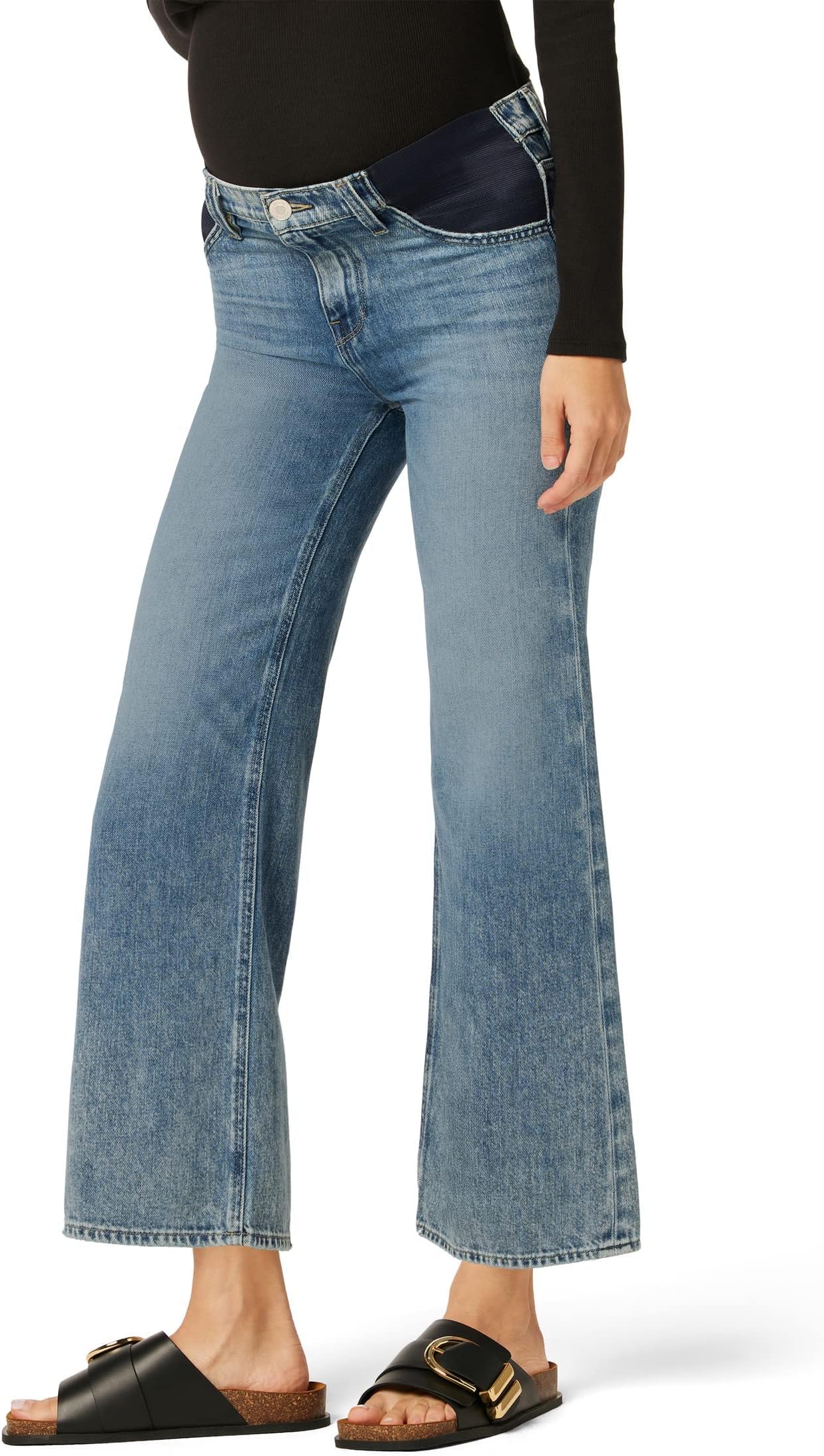 HUDSON Women's Rosie High Rise, Wide Leg Cropped Maternity Jean