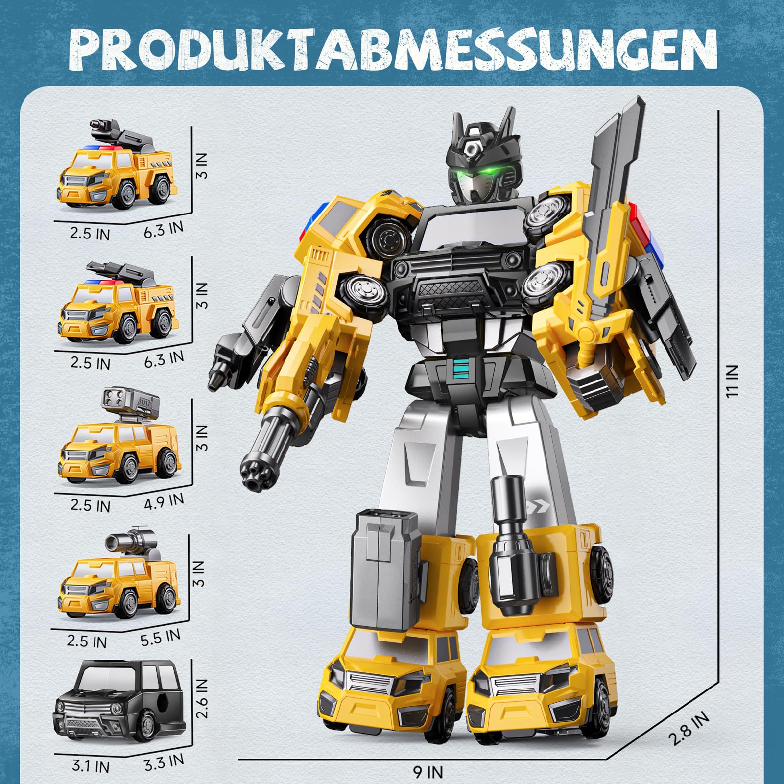 5 in 1 Robot Magnetico Regali per 3 4 5 6 Anni Ragazzi Bambini Assemblaggio Facile Fai da te Trasformare Giocattoli camion per ragazzi Bambini