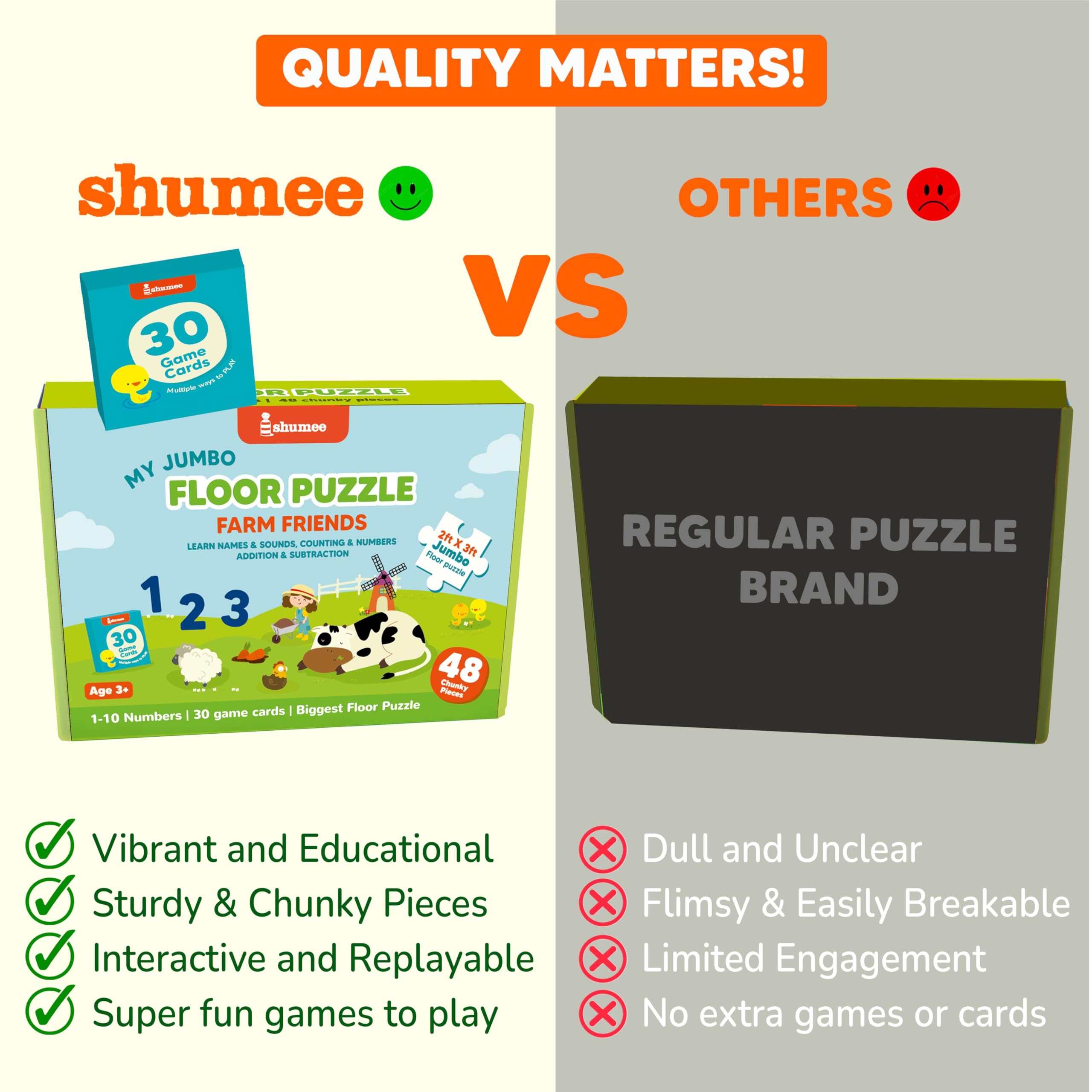 Shumee Educational Farm Floor Puzzle Mats |48 Piece Talent Puzzle Set — Amazon image 6
