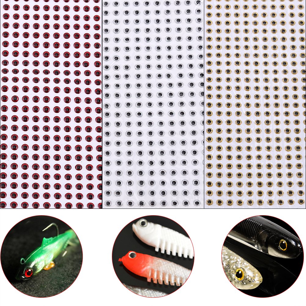 Alomejor 500PCS 3D epossidico occhi da pesca per esche Lure fai da te 3 MM4 MM5MM Lifelike Fish Eye occhi artificiale pesce esca Eye