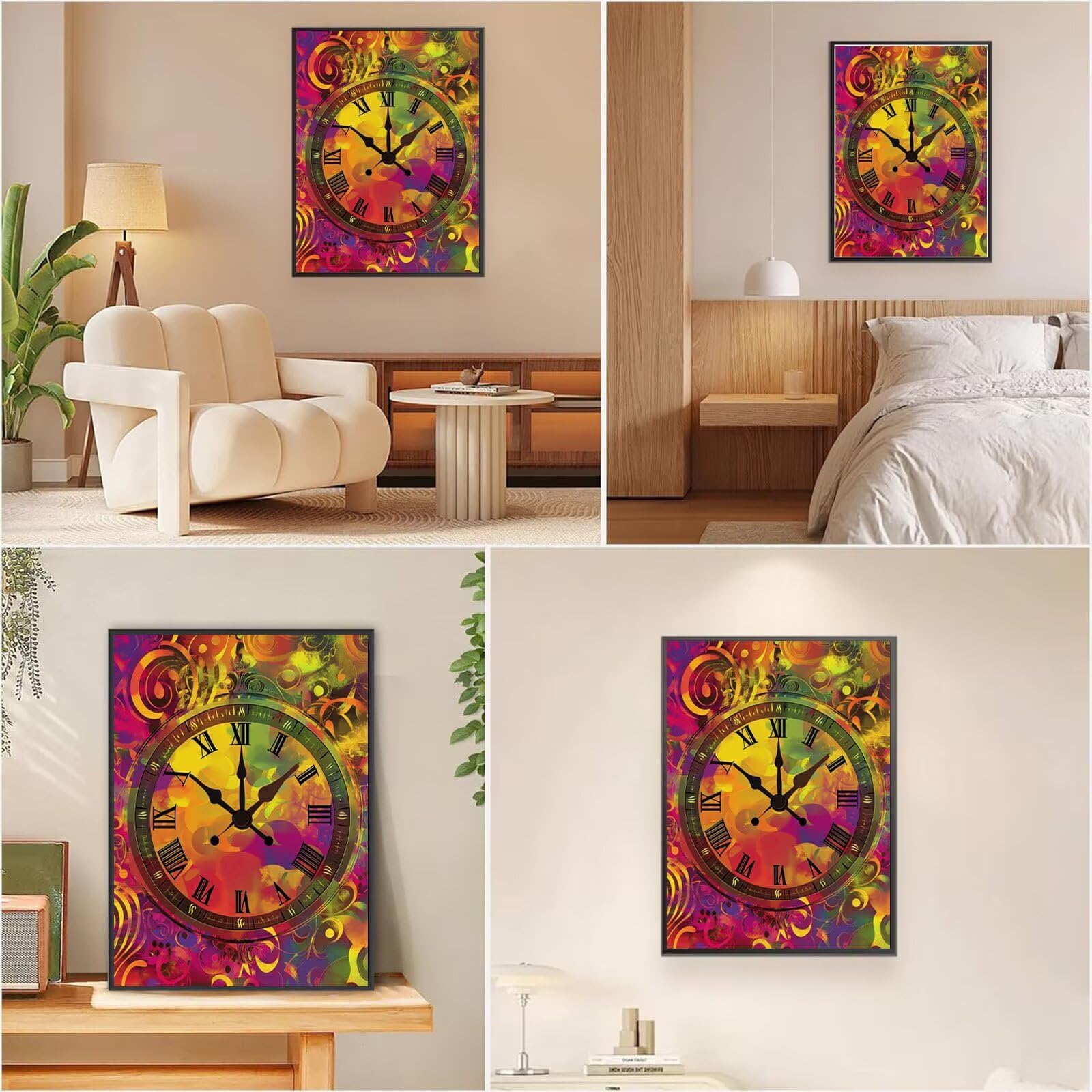 Uhr Diamond Painting Traum Diamond Painting 90x120cm, 5D Vollbohrer Diamanten Kinder Anfänger Bastelset DIY Set Erwachsene Kreativ Set für Erwachsene für Zimmer Wand Deko Geschenke für Frauen,Model639