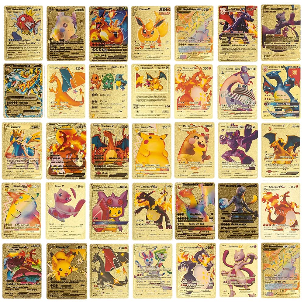 Buy 55PCS TCG Deck Box Gold Foil Card Assorted Cards Vmax Rare GX