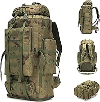Vista 11 de Mochila de senderismo MOLLE de 70L/100L, mochila impermeable para viajes (CP)