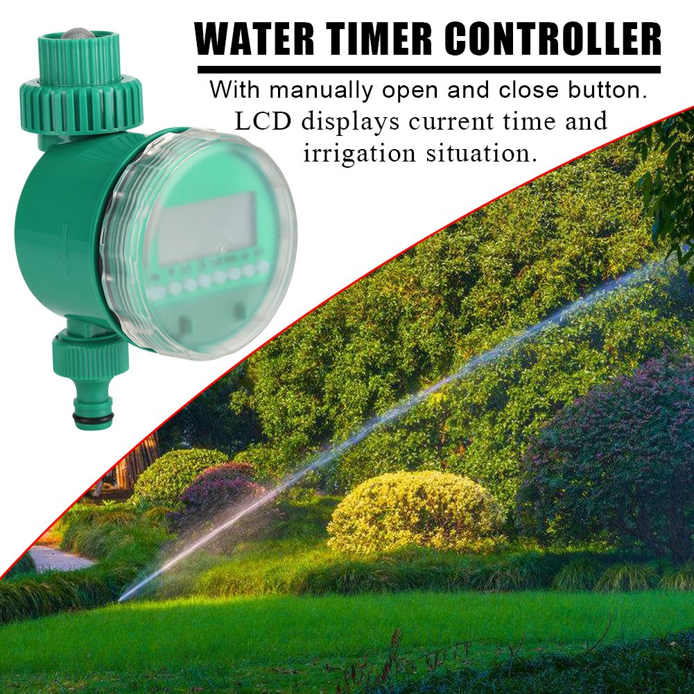 5-Teilig Bewässerungscomputer für Schlauchbewässerung, Automatische Bewässerungsuhr mit LCD-Display, Zeitschaltuhr Außenbereich Wasserdicht für Garten