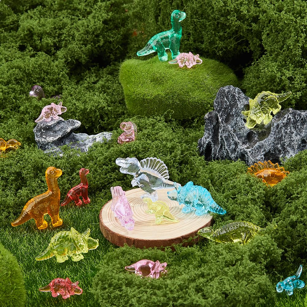 SUPERFINDINGS 128PCS Mini Dinosaur Figures Animals Figurine Miniatures Acrylic Dinosaur Party Favors Micro Landscape Ornaments for Pool Home Garden - Image 4