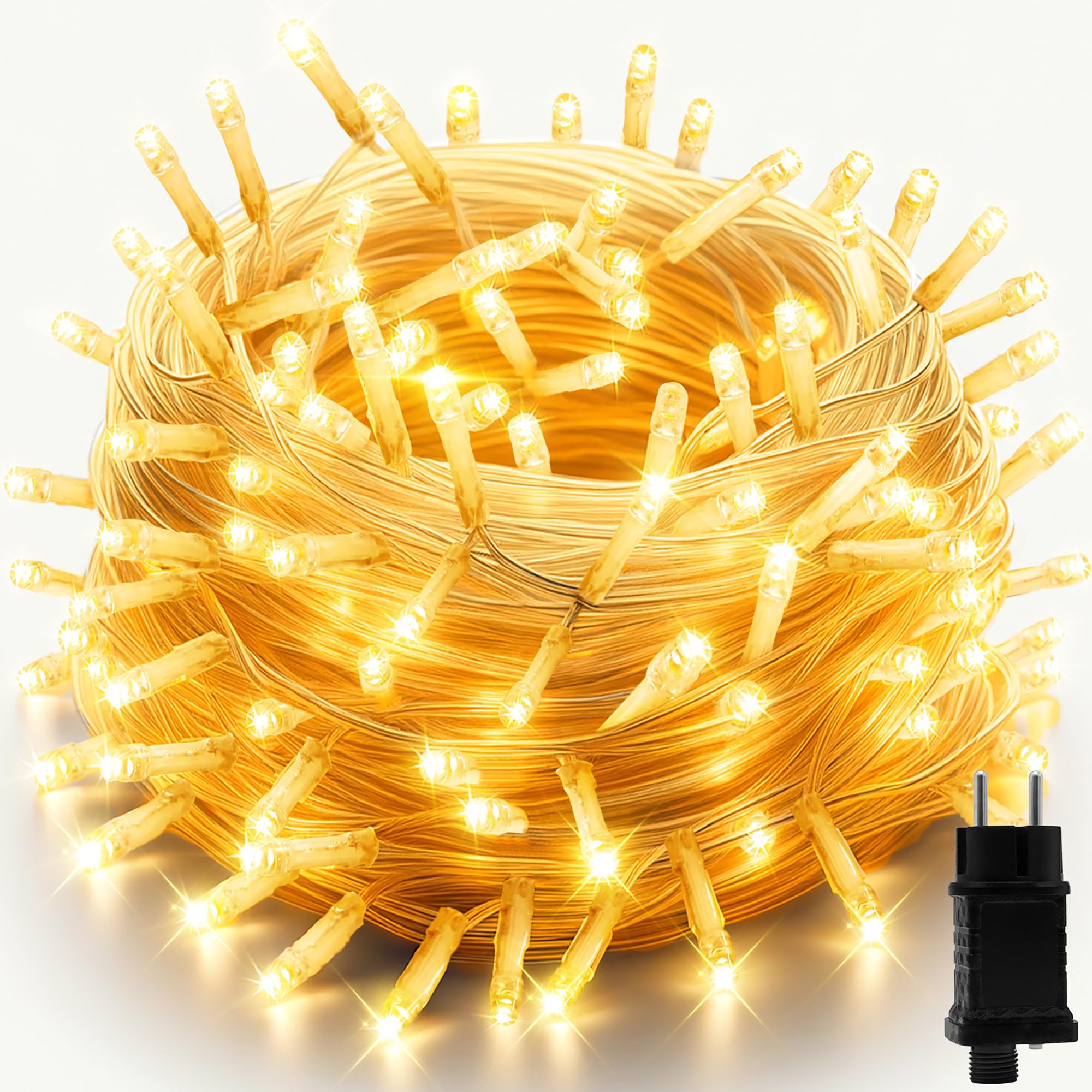 Uping Luci Natale Esterno Interno Luci Albero di Natale 30M 300LED Luci LED per Albero di Natale Bianco Caldo Catena Luminosa da Esterno Natalizie con 8 Modalità IP44 Impermeabile