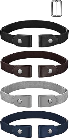 maikun Men Womens Stretch Belt, No Buckle Invisible Elastic Belt for Jeans | Buckle Free Belt