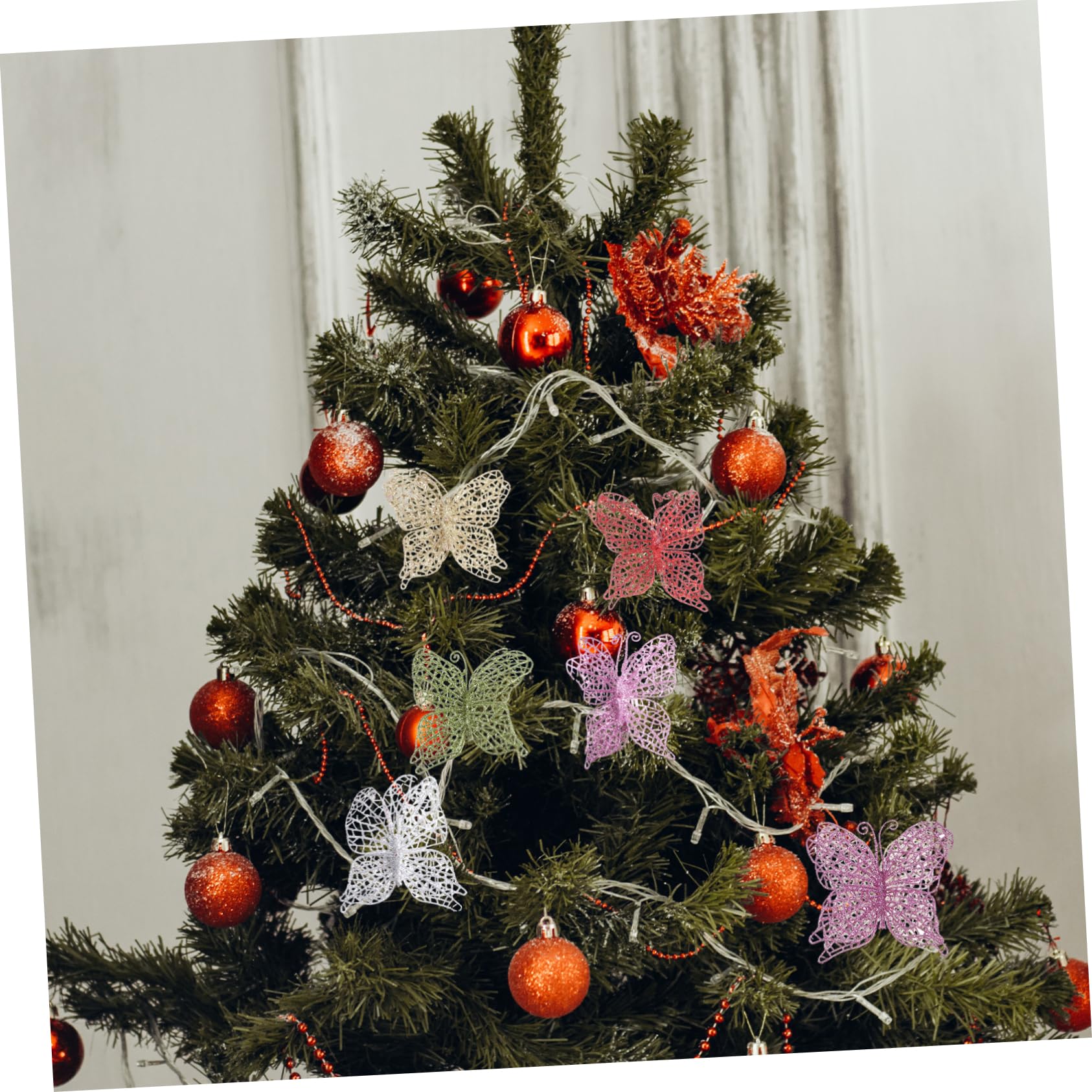 Cabilock 60 Piezas Ornamento decoración del árbol Navidad Bricolaje calcomanías del árbol Navidad Bedroom Decor decoración Dormitorio Pegatinas calcomanías simulación Colgante