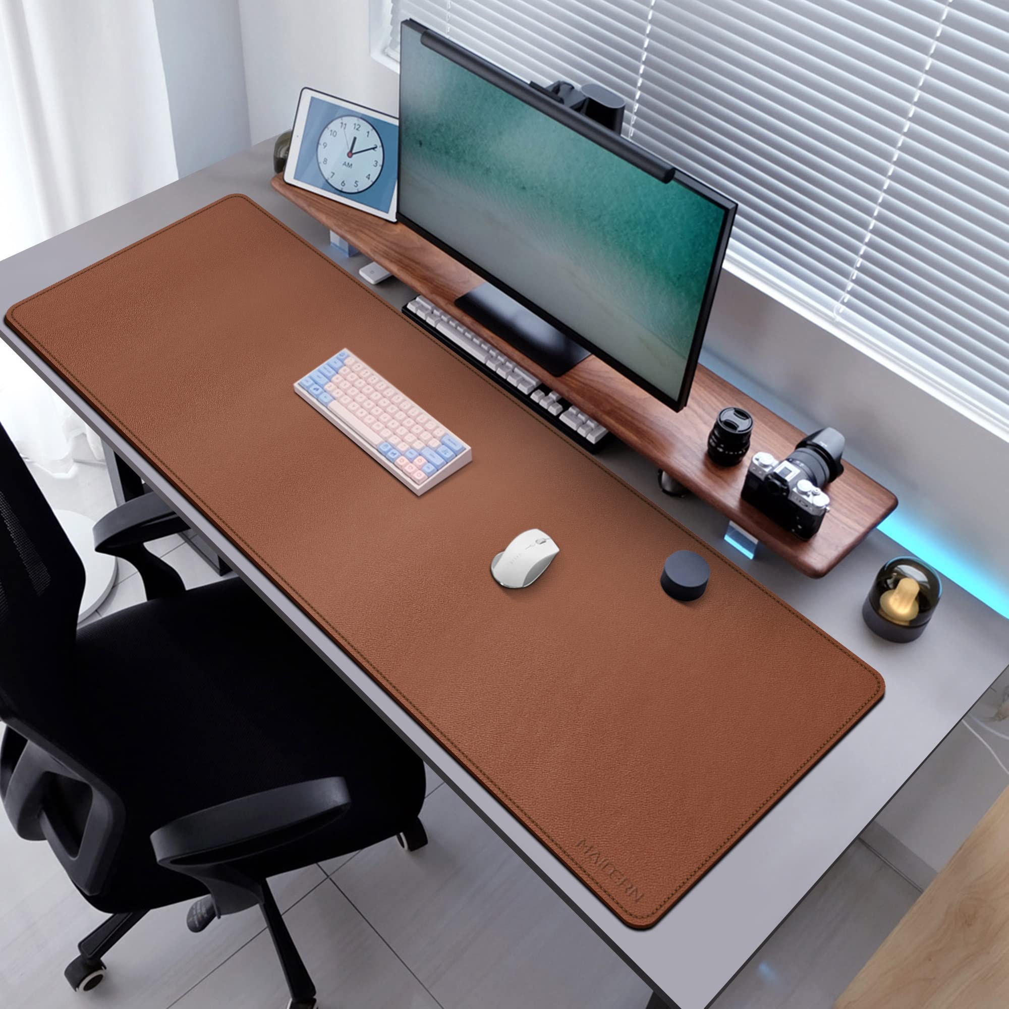 Snapklik.com : MAIDERN Cork & Leather Large XXL Desk Mat, Dual Sided ...