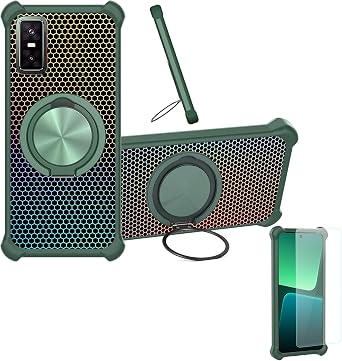 Case Compatible for Infinix Gt 30 Pro Phone Case Cover [with 1* Tempered Glass Screen Protector] Hybrid Case[360Ring Support, Magnetic] CX-10-LV