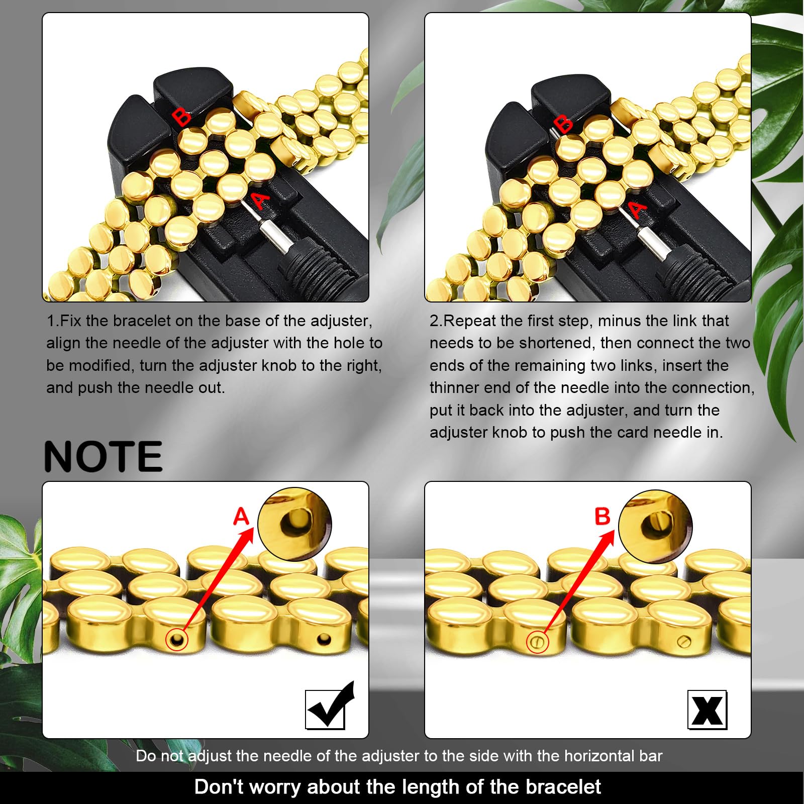 JEROOT Pulsera magnética de titanio para hombre, incluye herramienta de extracción