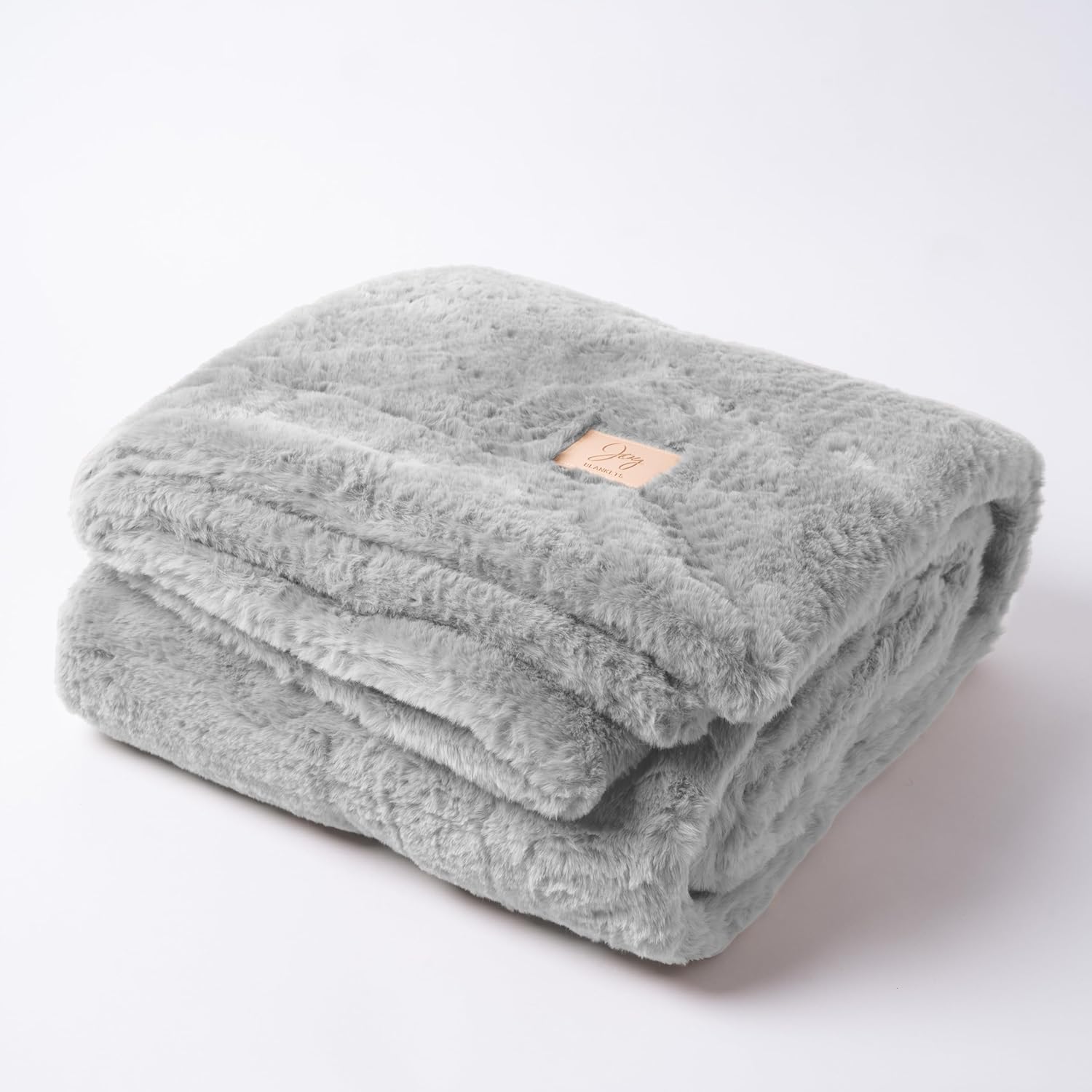 Joy Blankets Faux Fur Throw Blanket – Ultra Soft, Cozy & Warm Luxury Blanket – Machine Washable, Eco-Friendly Home Decor Gift Large 60"x80" (Pacific Fog Grey)