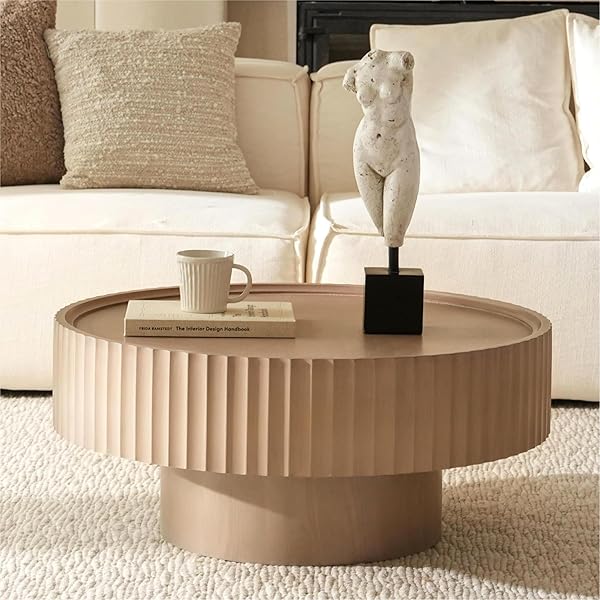 Fluted Mushroom Table in Grayish Pink