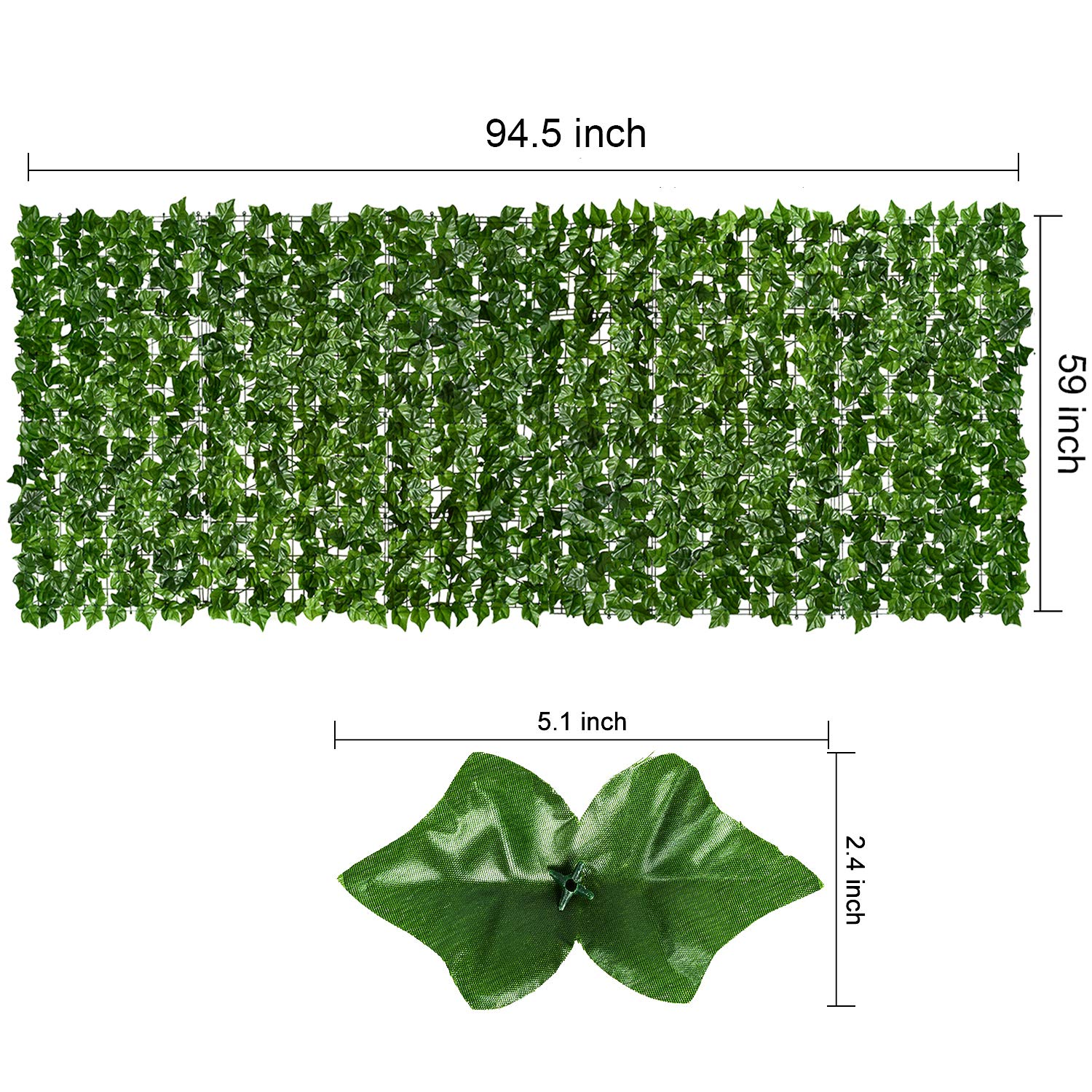 Artificial Ivy Privacy Fence Wall Screen, DearHouse 98.4x59in