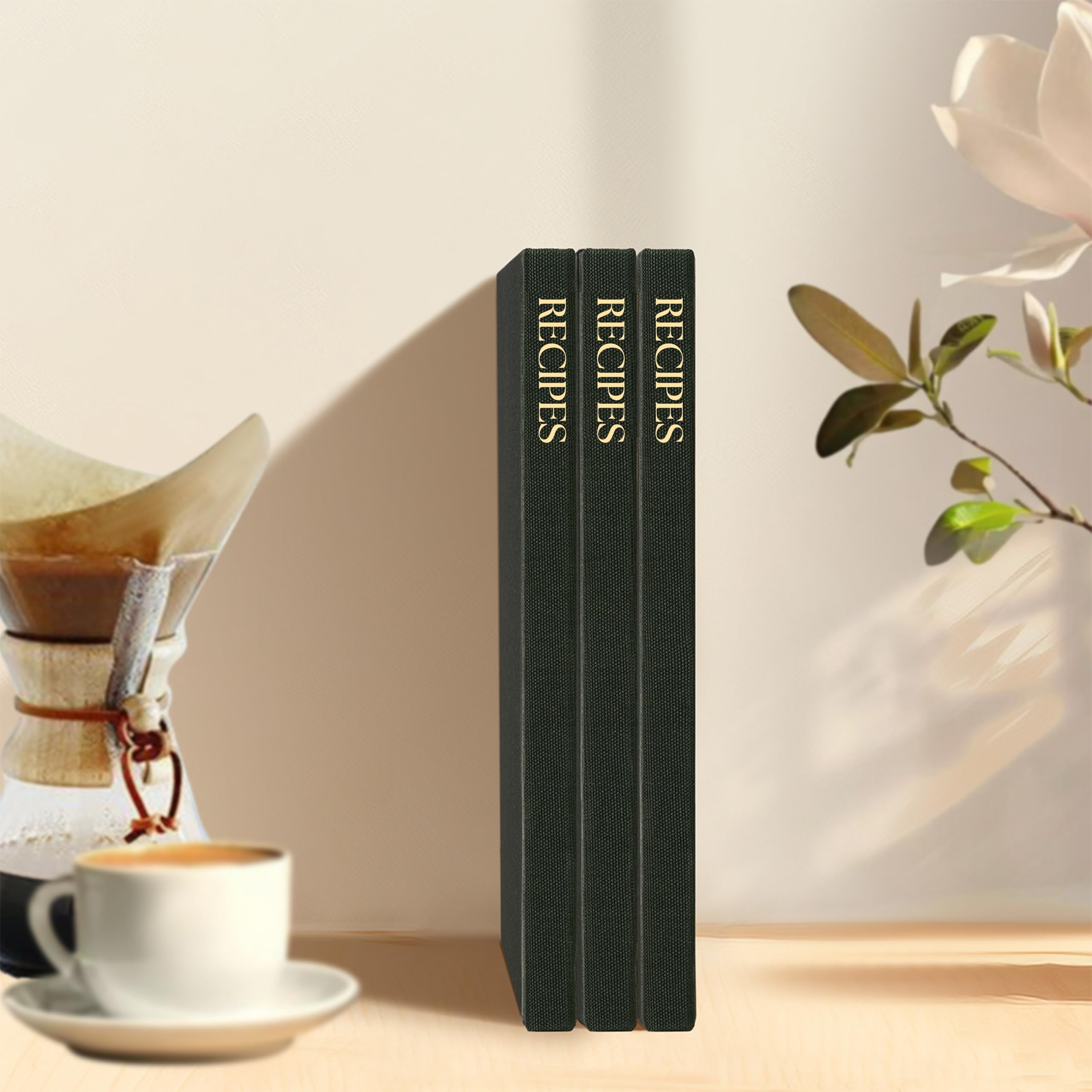 Cuaderno de recetas en blanco, libro de recetas de 8.5 x 6 pulgadas con tapa dura de tela resistente al agua de alta calidad. Diario de cocina personalizado para tus propias recetas familiares, libro