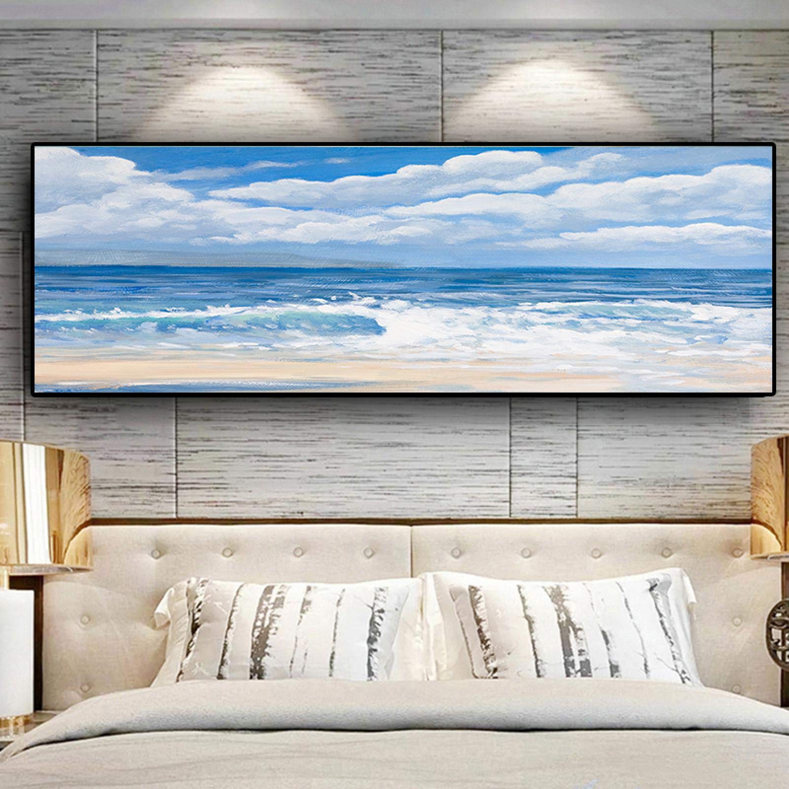 Amazon｜抽象キャンバス絵画自然空海海ビーチ風景パノラマポスターと