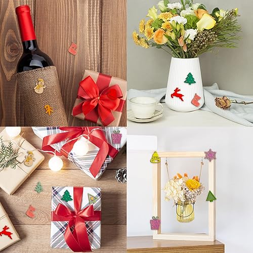 Miniatura 7 de 200 piezas de adornos de copos de nieve de madera sin terminar, recortes de copos de nieve de madera, rebanadas de madera en blanco, adornos