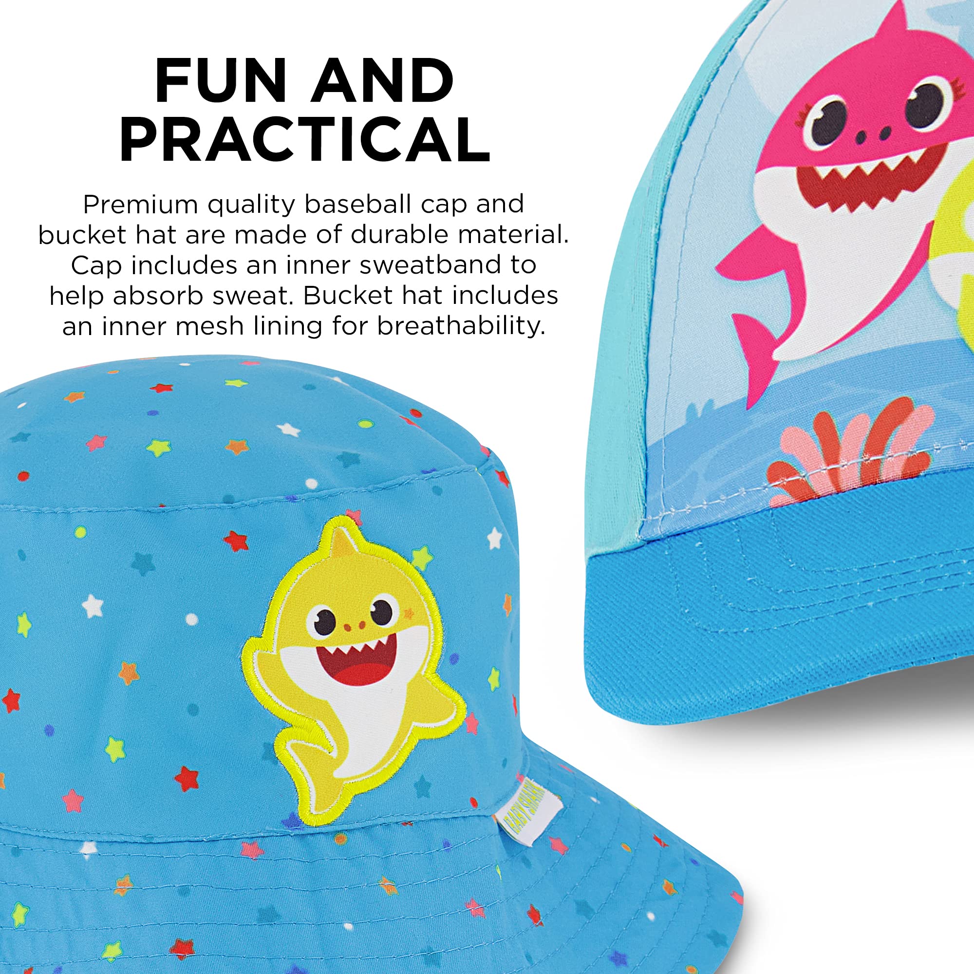 Nickelodeon Jungen Bucket Baseball Cap Baby Shark Kleinkind Sonnenhut für Alter 2-4 Jahre