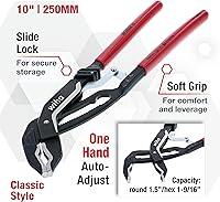 Vista 2 de Wiha 32637 Classic Auto Grip VJaw – Alicates de lengüeta y ranura de 10 pulgadas