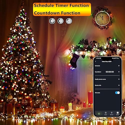 Miniatura 4 de iBaycon Luces de Navidad inteligentes que cambian de color, 66 pies, 200 luces LED RGB para árbol de Navidad, luces remotas y controladas por