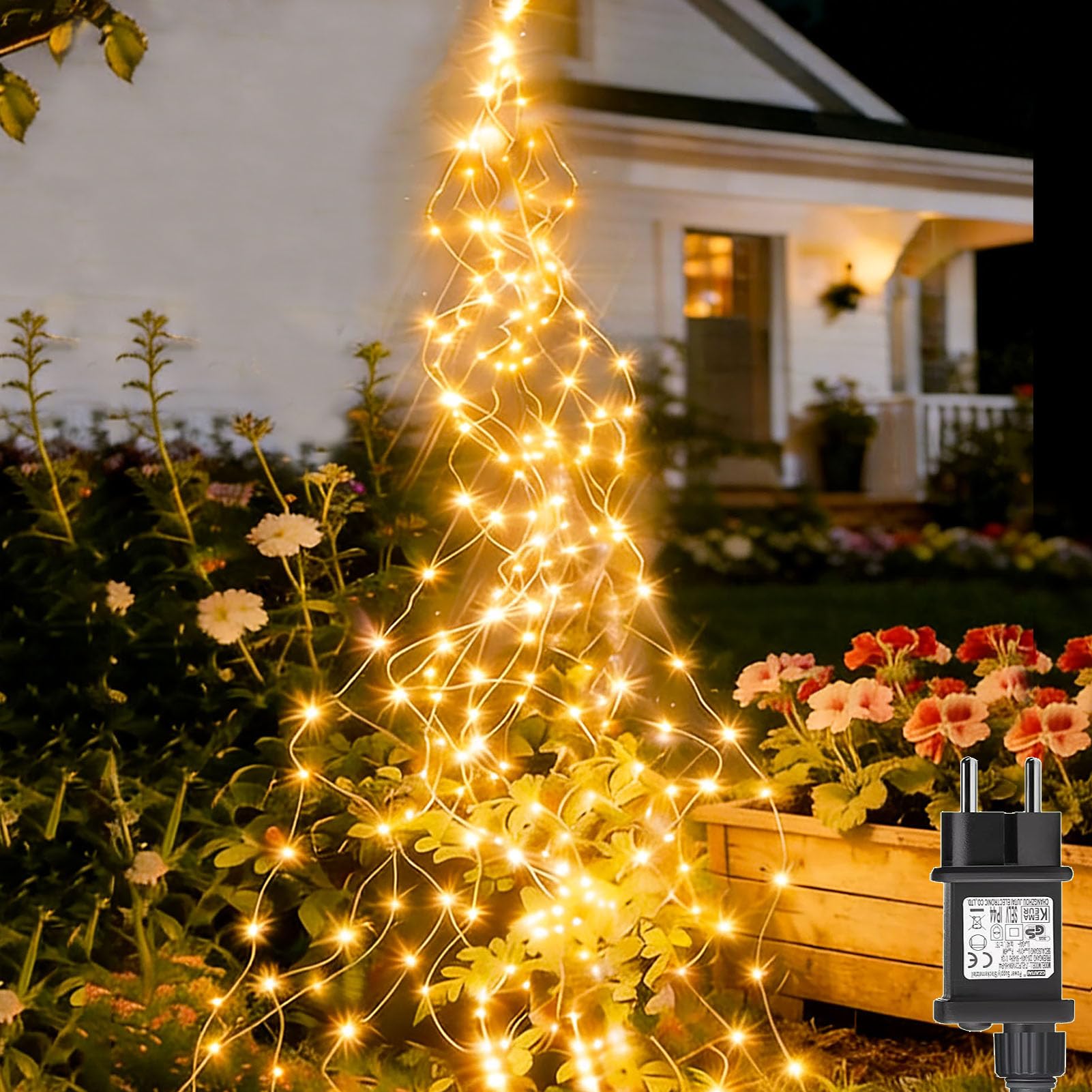 Catena luminosa natalizia a LED per interni ed esterni, 20 m - 600 LED, Luce decorativa per albero di Natale con telecomando, filo verde, impermeabile | Leroy Merlin