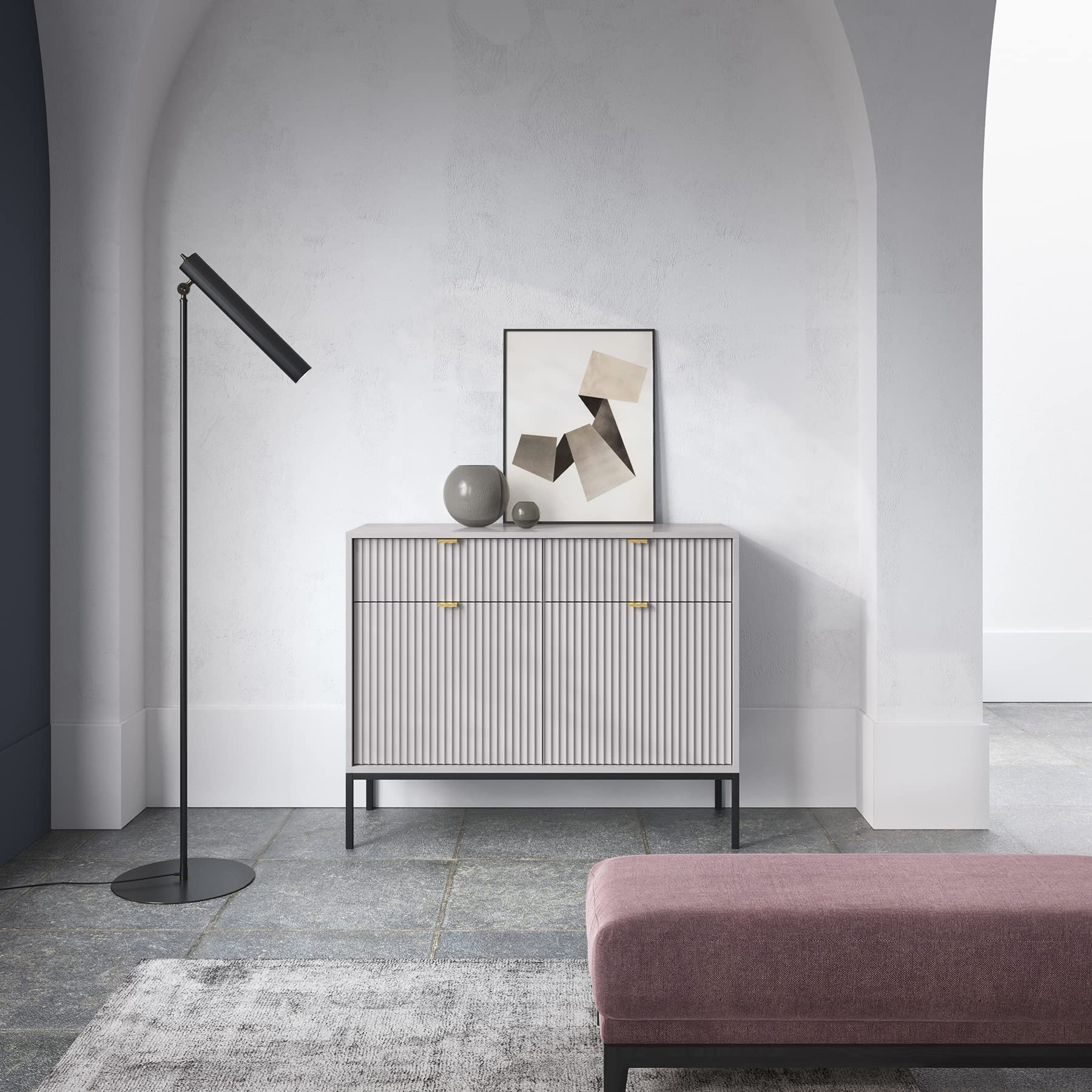 Selsey VELLORE-Commode 2 Portes, 104 cm x 83 cm x 39 cm