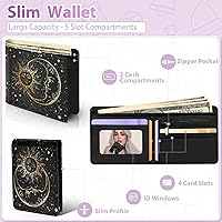 Vista 28 de Cartera de cuero de dibujos animados para mujer, c-mármol azul, Lindo