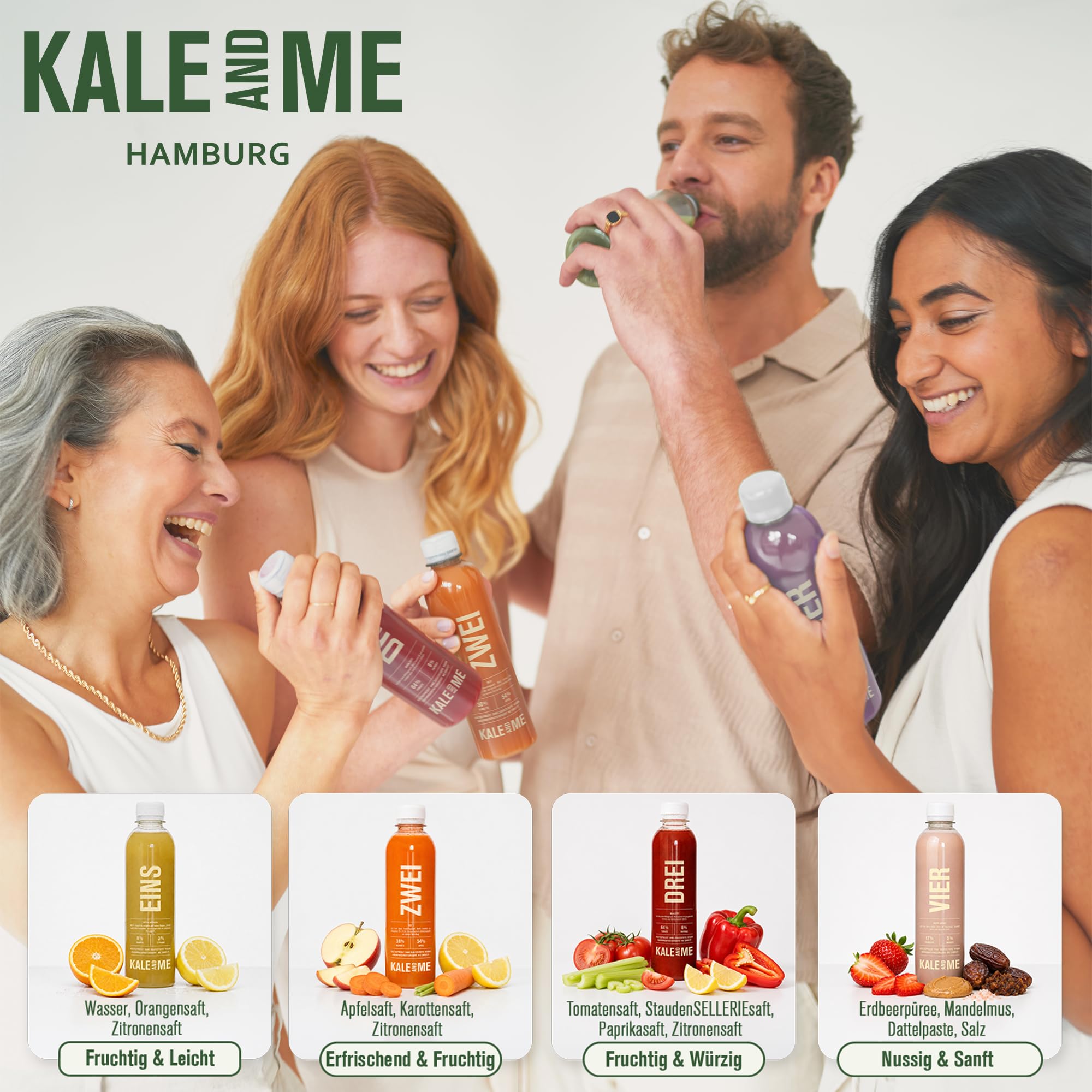 Kale&Me Saftfasten Intensiv 5 Tage – 20 nummerierte Flaschen mit je 320 ml | komplettes Programm mit Säften, Brühe & Fastentee, vegan, ohne Zusatz- & Konservierungsstoffe, mit Kurguide