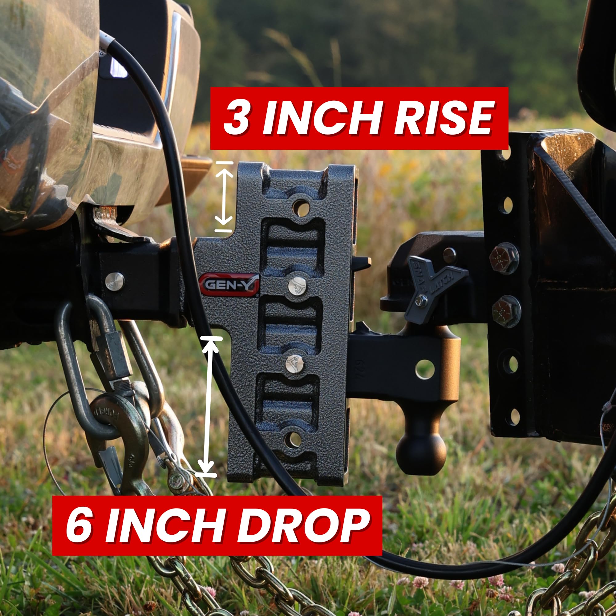 Geny Doppio Ricevitore 31,8 Cm | Gancio A Sfera Triplo E Pintle Per Traino Pesante - 2