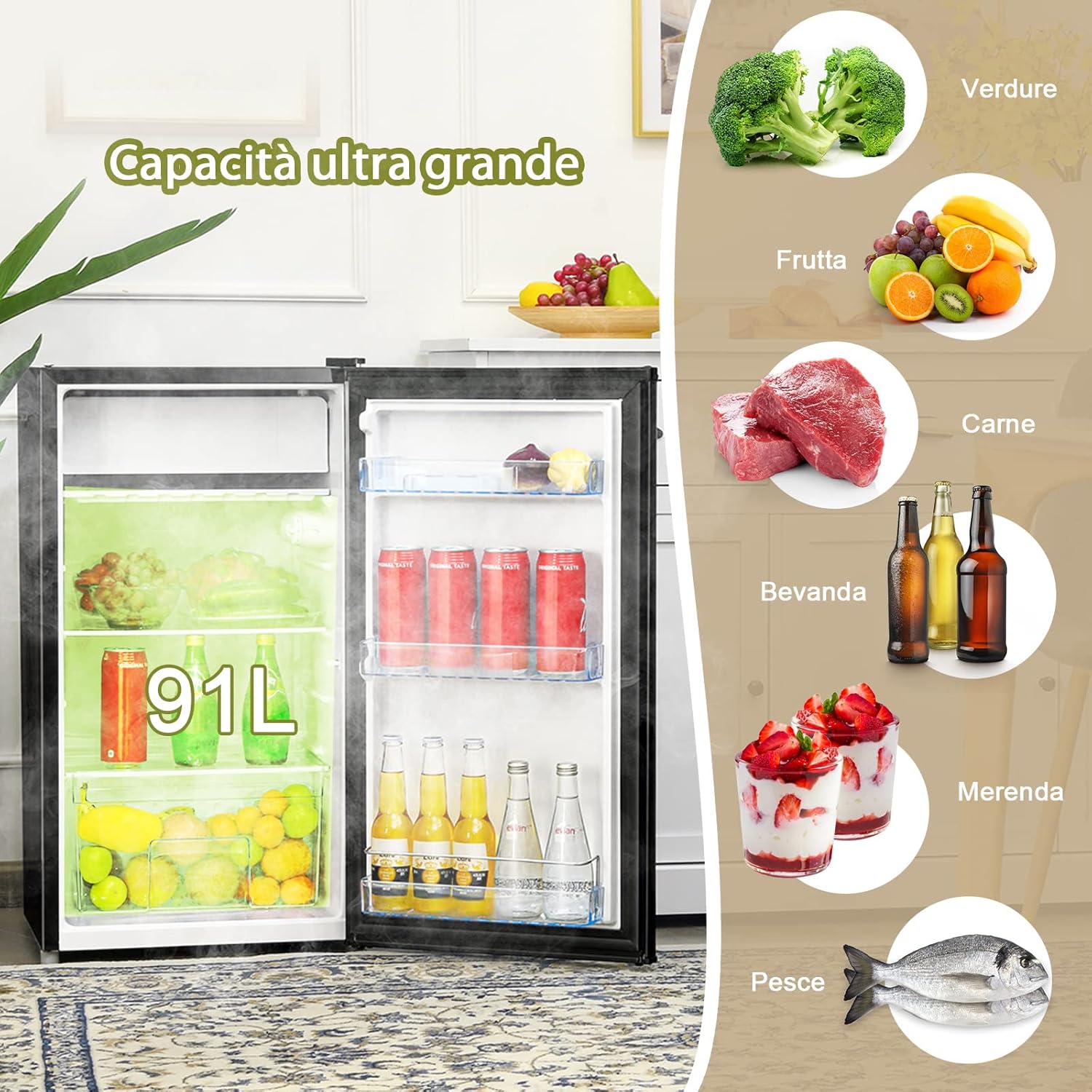 COSTWAY Frigorifero Monoporta 91 L, Mini Frigo con Porta Reversibile, Mini Frigorifero Compatto Risparmio Energetico, 45 x 49 x 84 cm (Nero) : Amazon.it: Grandi elettrodomestici COSTWAY Frigorifero Monoporta 91 L, Mini Frigo con Porta Reversibile, Mini Frigorifero Compatto Risparmio Energetico, 45 x 49 x 84 cm (Nero) : Amazon.it: Grandi elettrodomestici