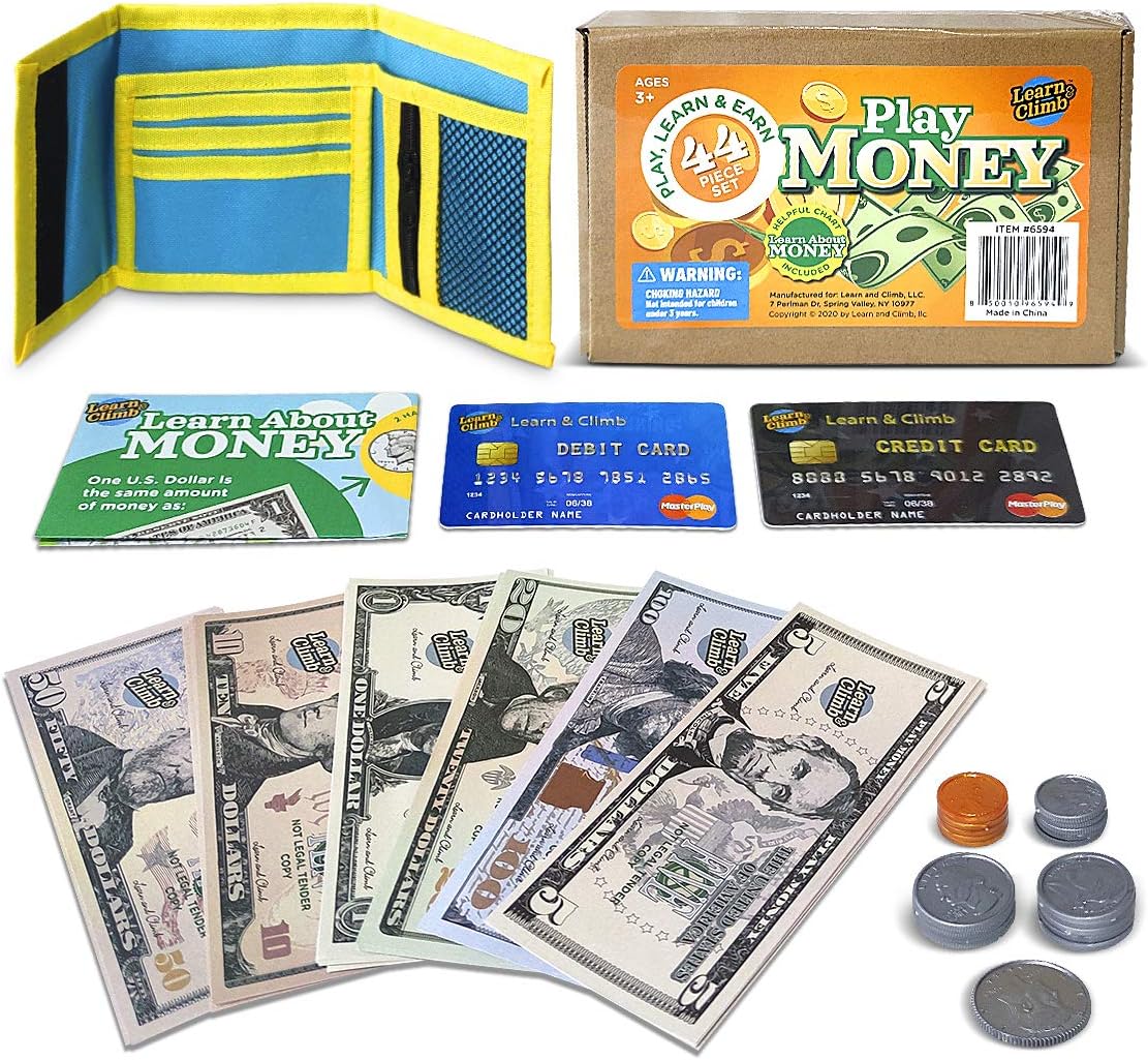 Play money set with wallet