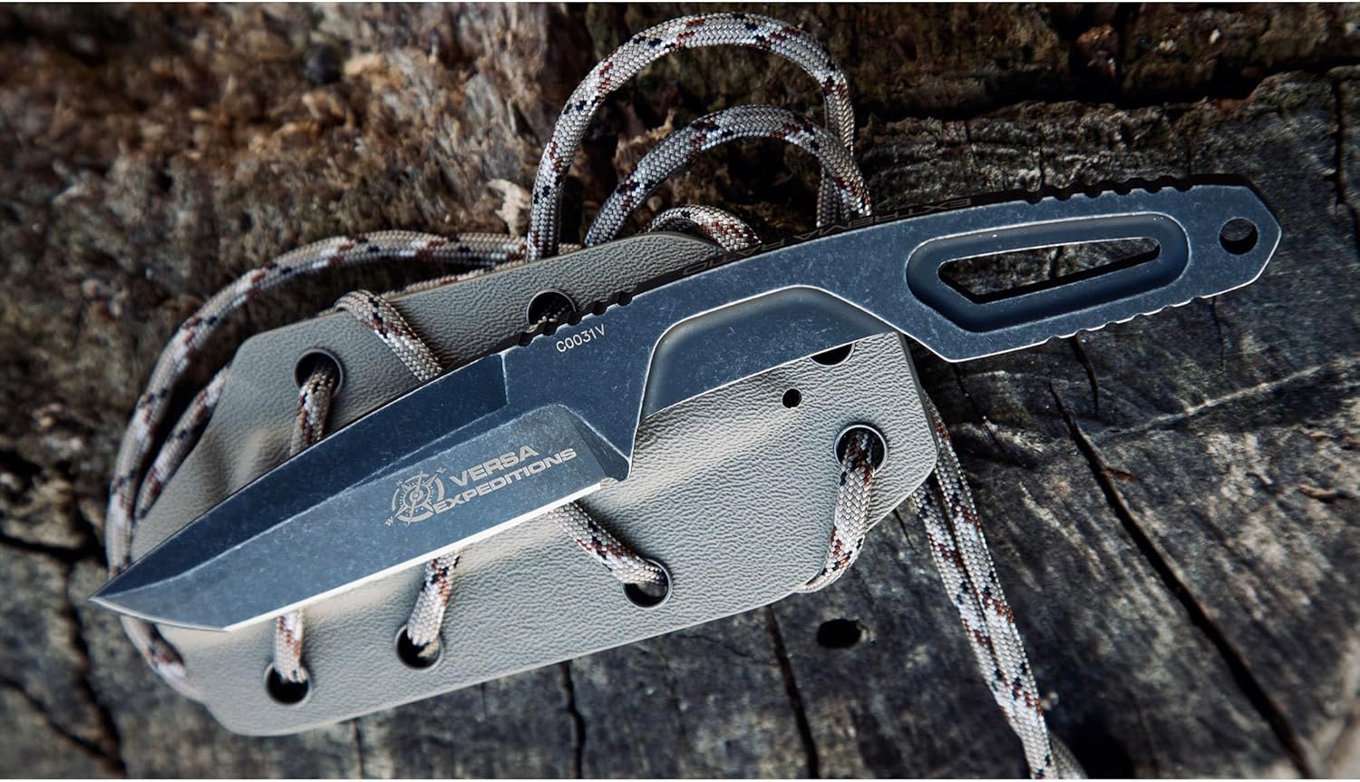 Extrema Ratio - Versa (Black - Expeditions) Fixed Blade Knife, Böhler N690 Steel Blade with Dark Stone Finish, Lightweight Aluminum Handle, Ergonomic Design, Precision Italian Craftsmanship