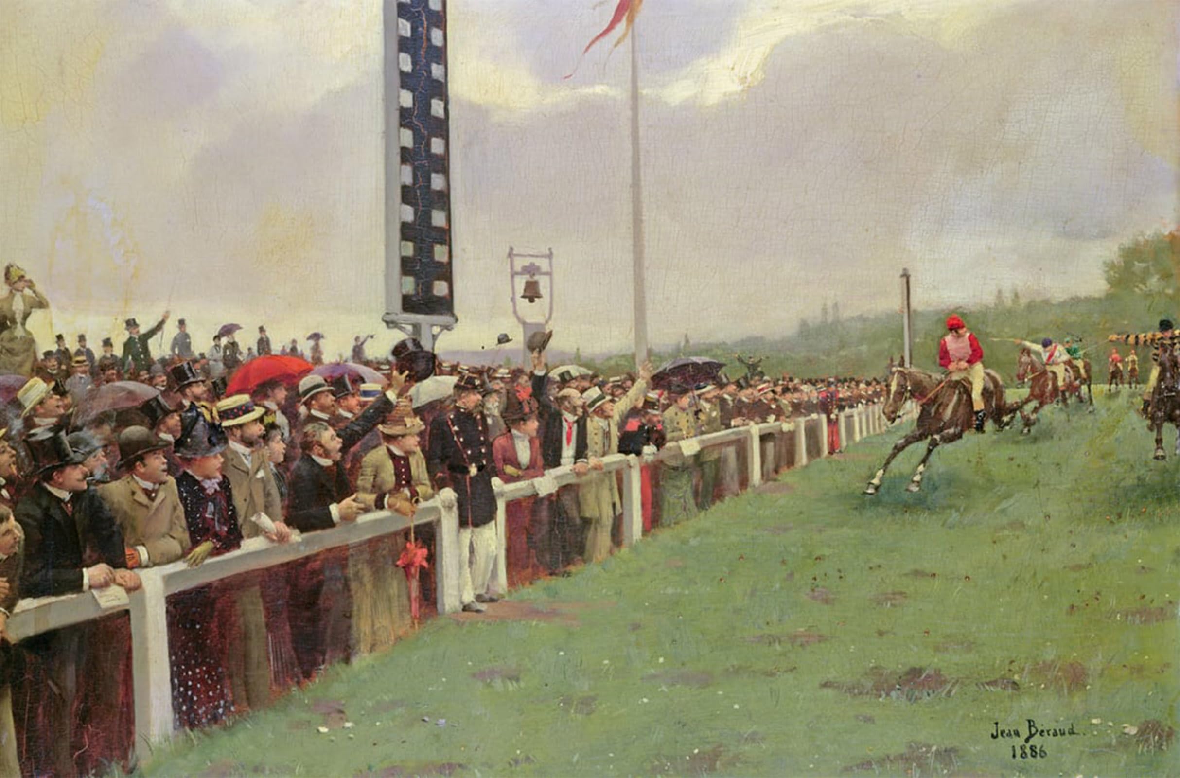 SERENDIPITP Vintage Wall Art Canvas Nordic Poster Canvas Print Picture the Course At Longchamps by Jean Beraud Wall Art Poster for Home Decor 60x90cm