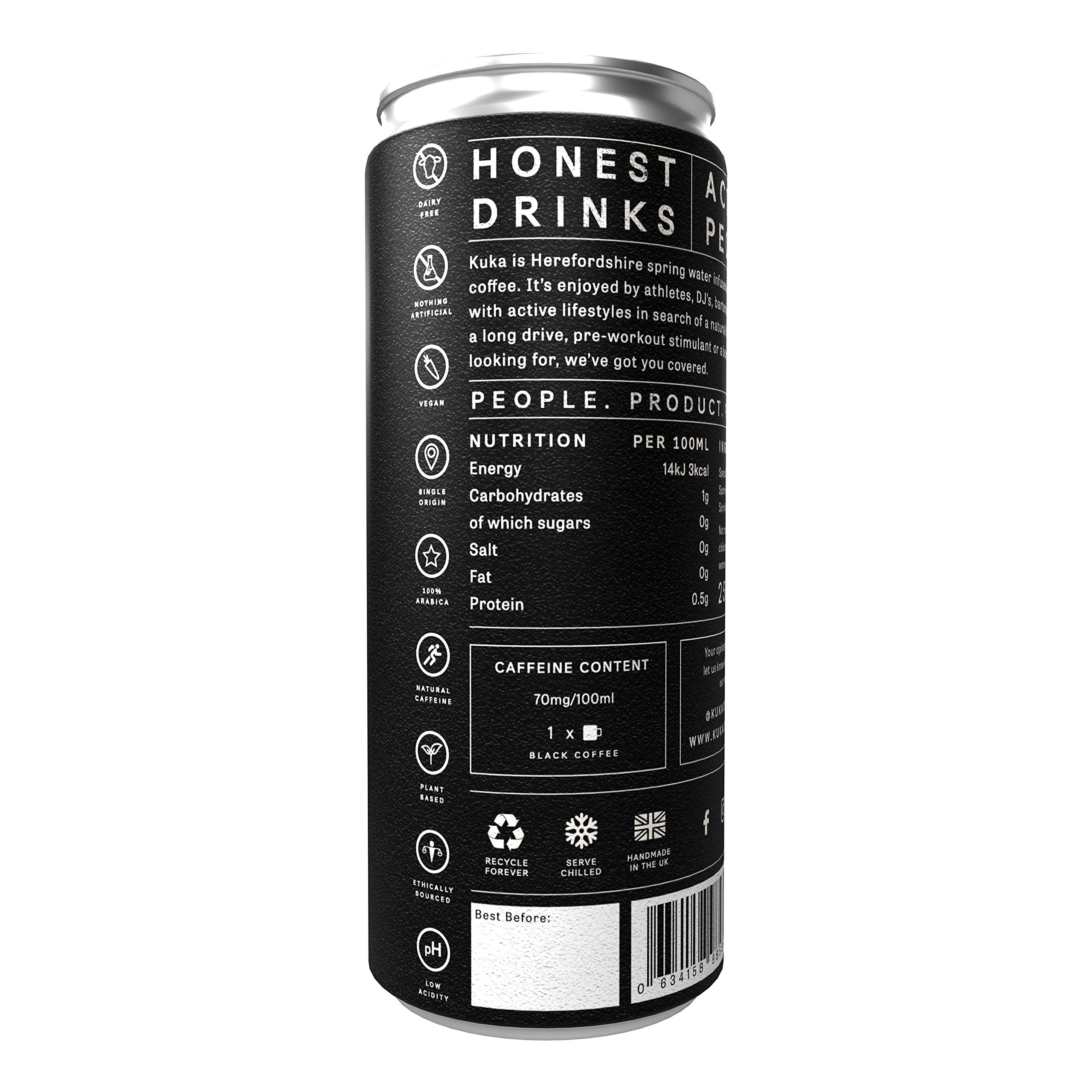 Kuka Cold Brew Coffee 12 pack Healthy Energy Drink Zero additives