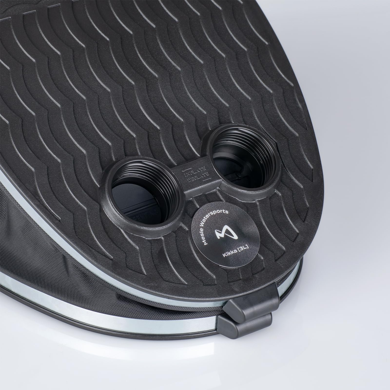 Mesle Luftpumpe Kikka Adapter für Luftmatratze Schlauchboot Schwimmflügel kompakte manuelle Fußpumpe mit 3L Volumen Pumpen & Absaugen schwarz
