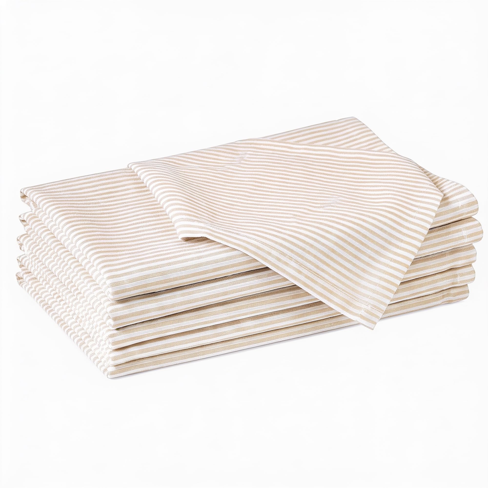 Encasa XO Cotton Cloth Napkins, Dinner Serviettes 45x45 cm Beige