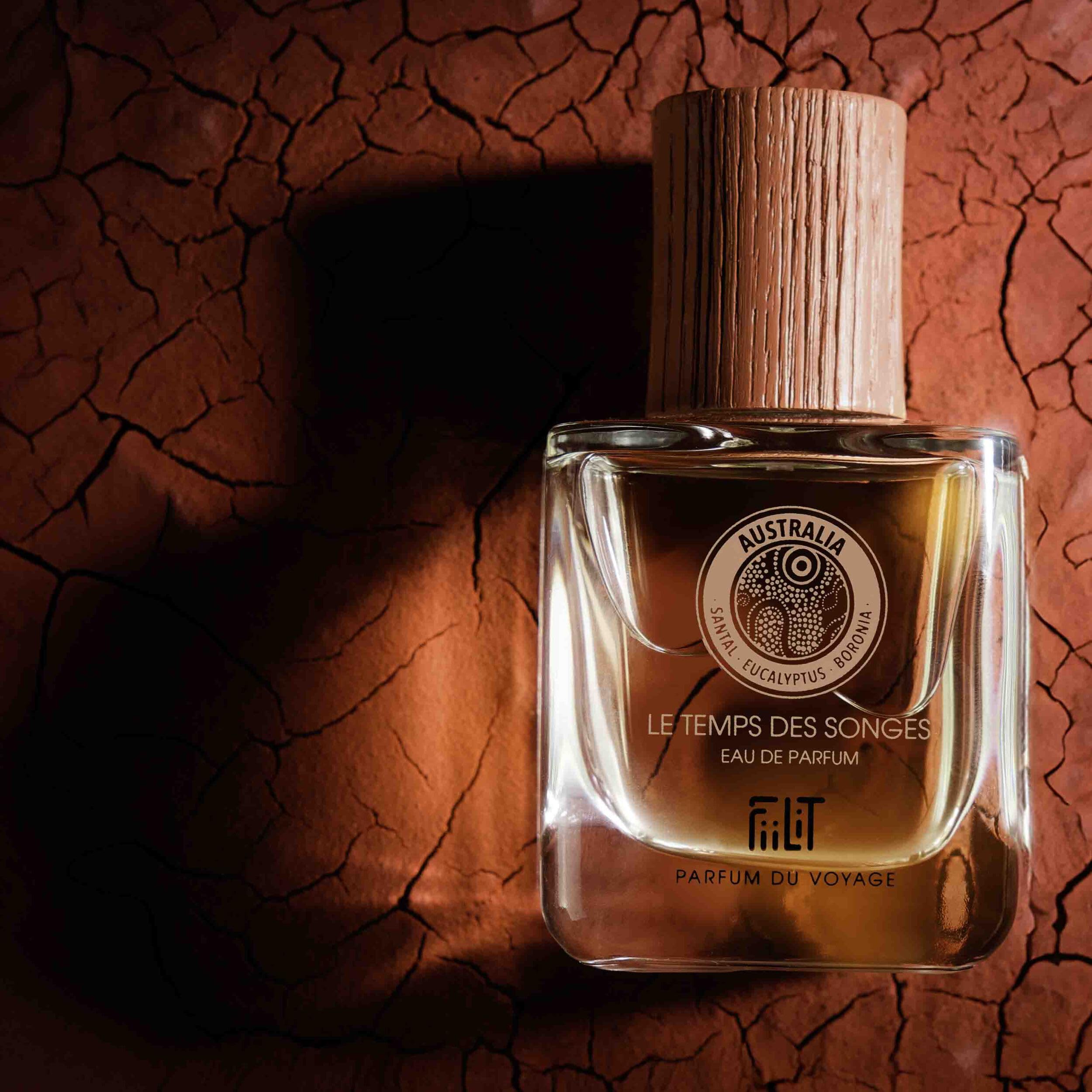 Naturalna woda perfumowana LE CZAS SOGES - AUSTRALIA 50 ml - FiiLiT perfumy podróżne - dla kobiet i mężczyzn - Butelka do ponownego napełniania - Santal Eukaliptus Mistic Relaksujący drewno